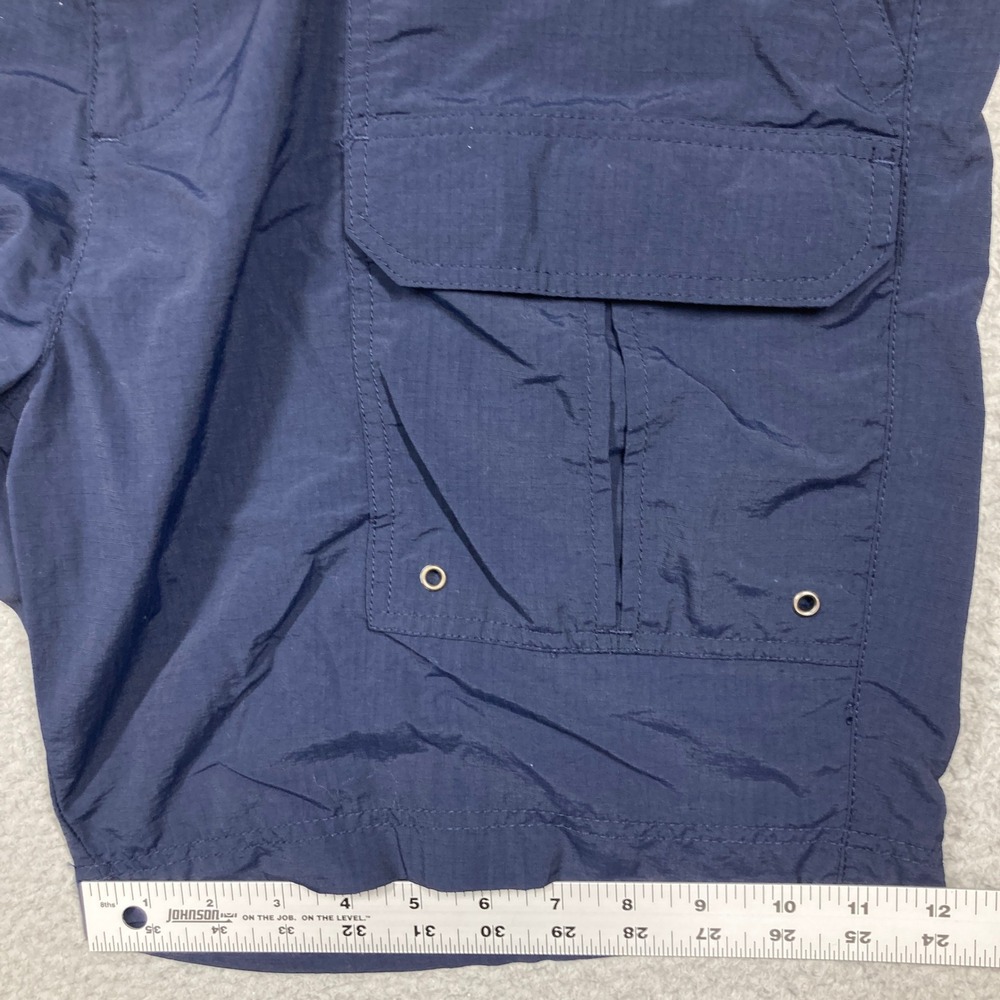 North River Cargo Shorts Mens 40 Navy Blue Ripstop Nylon Belted Hiking Utility - Picture 6 of 12